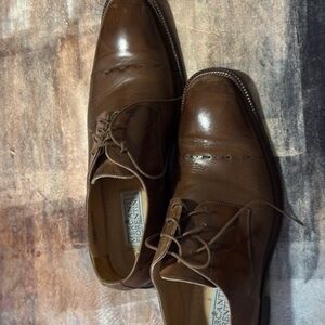 Mercanti Fiorentini Dark Brown Leather Derby Dress Shoes